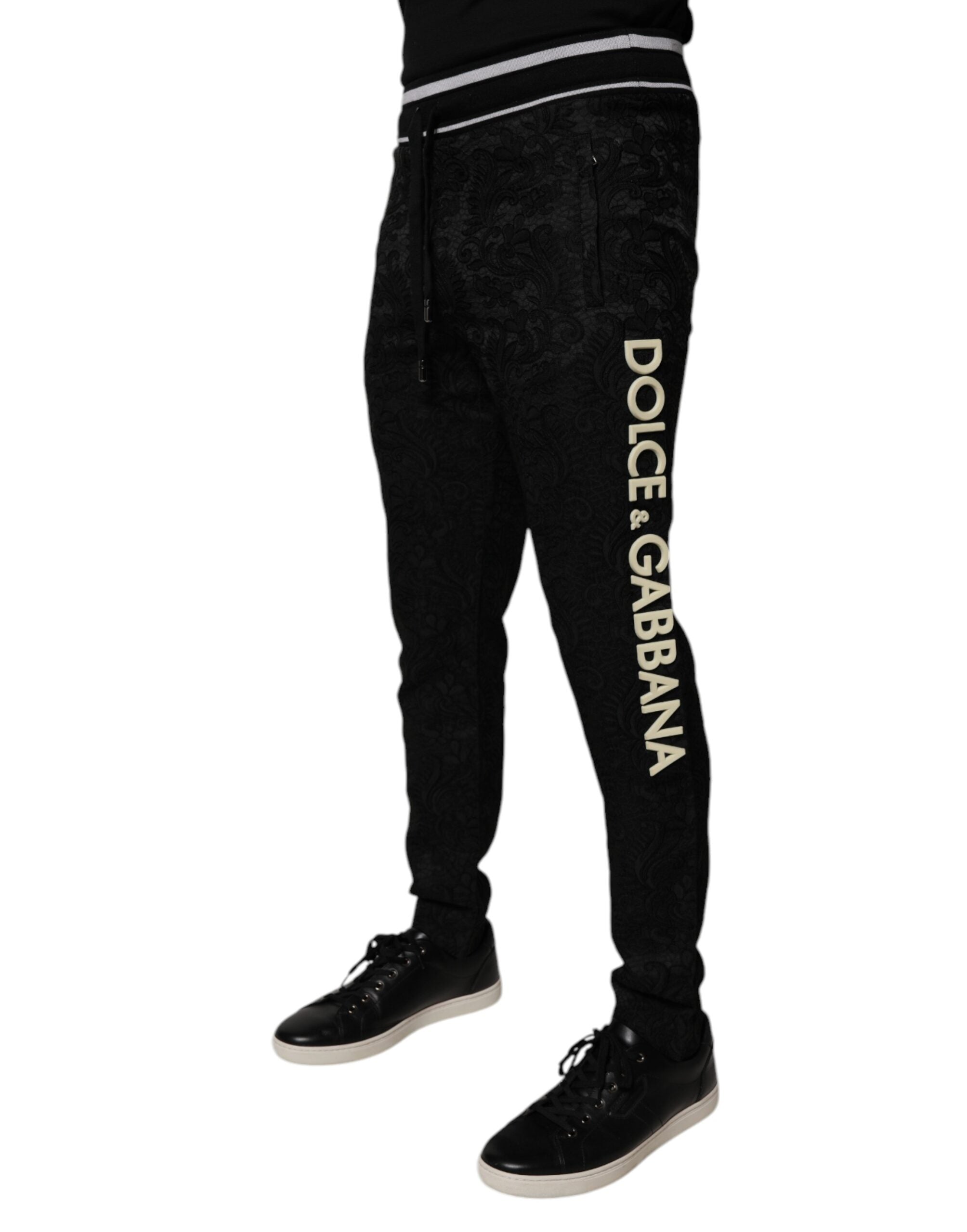 Dolce & Gabbana Schwarze Jogginghose mit mittlerer Bundhöhe für Herren