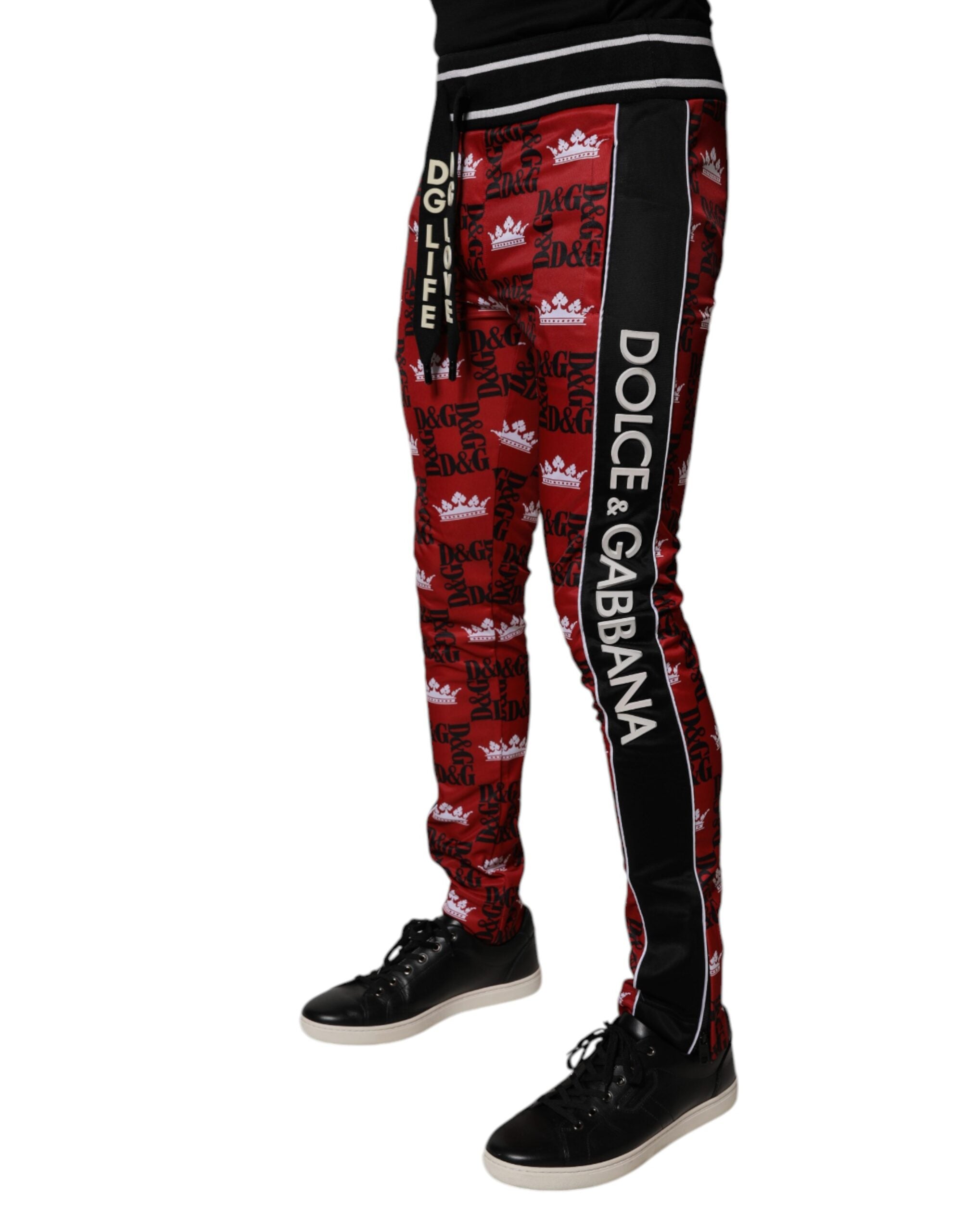Dolce & Gabbana Rode Kroon Logo Monogram Heren Joggingbroek