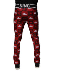 Dolce & Gabbana Rode Kroon Logo Monogram Heren Joggingbroek