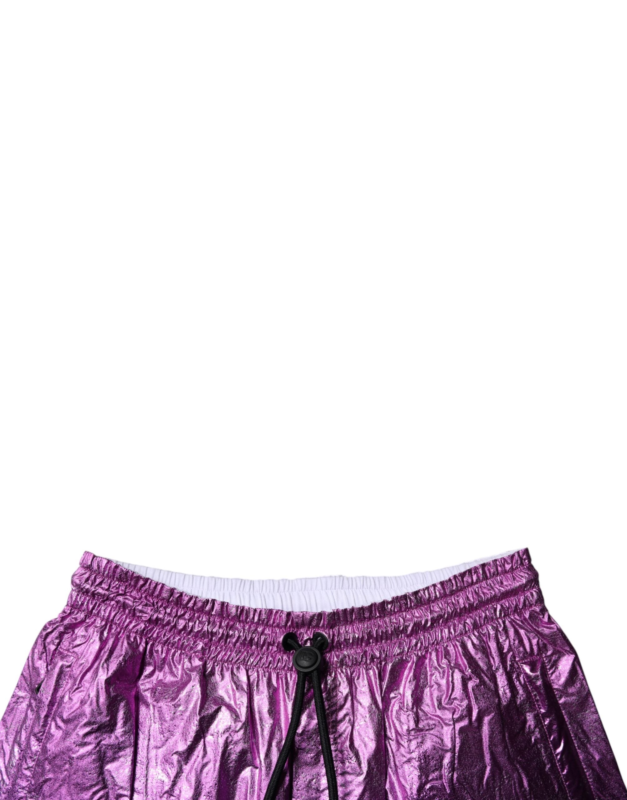 Dolce & Gabbana Metallic Rosa-Violett Zweifarbige Bermuda-Shorts