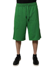 Dolce & Gabbana Grüne Baumwoll-Herren-Sweatshorts Bermuda-Shorts