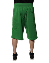 Dolce & Gabbana Grüne Baumwoll-Herren-Sweatshorts Bermuda-Shorts
