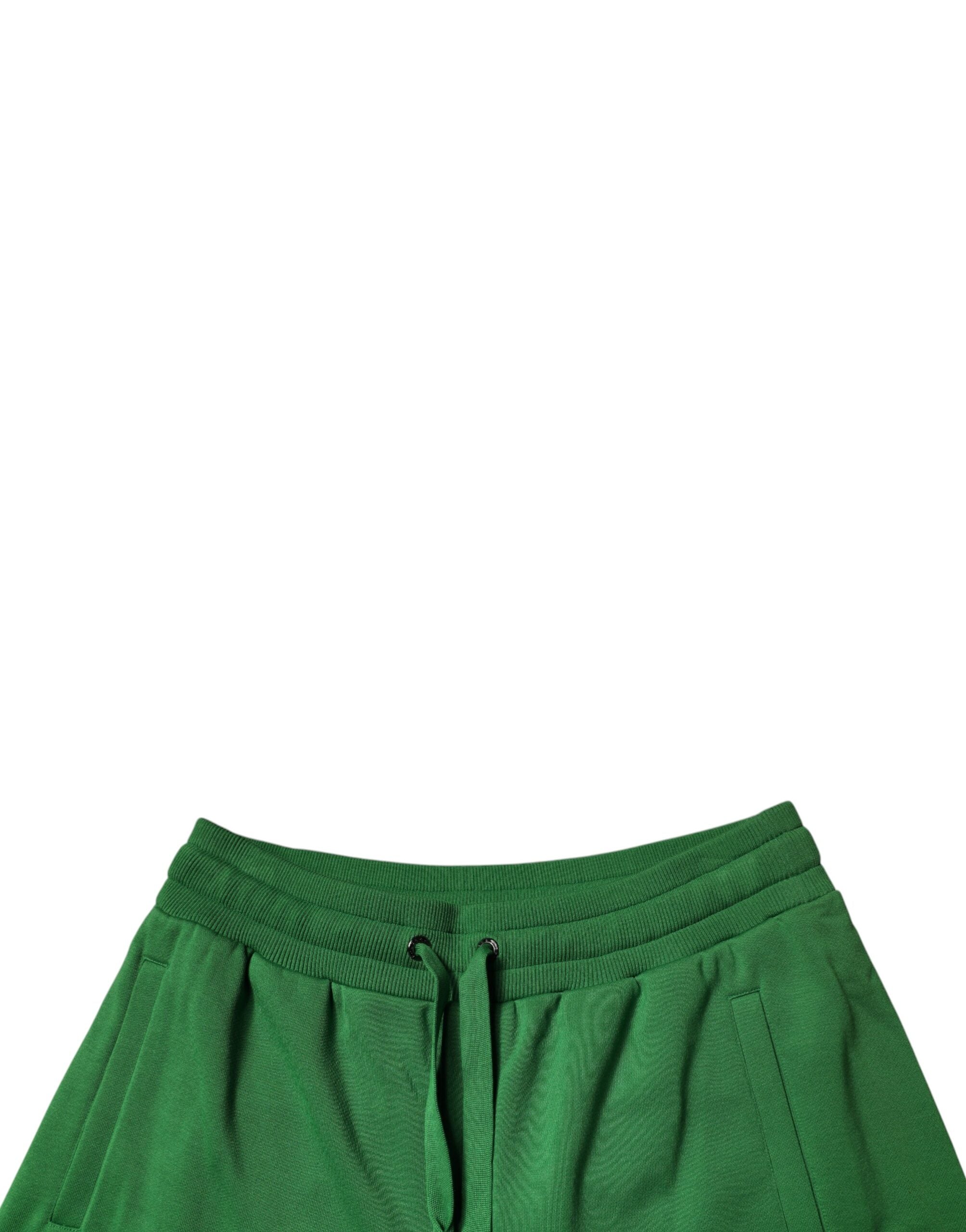 Dolce & Gabbana Grüne Baumwoll-Herren-Sweatshorts Bermuda-Shorts