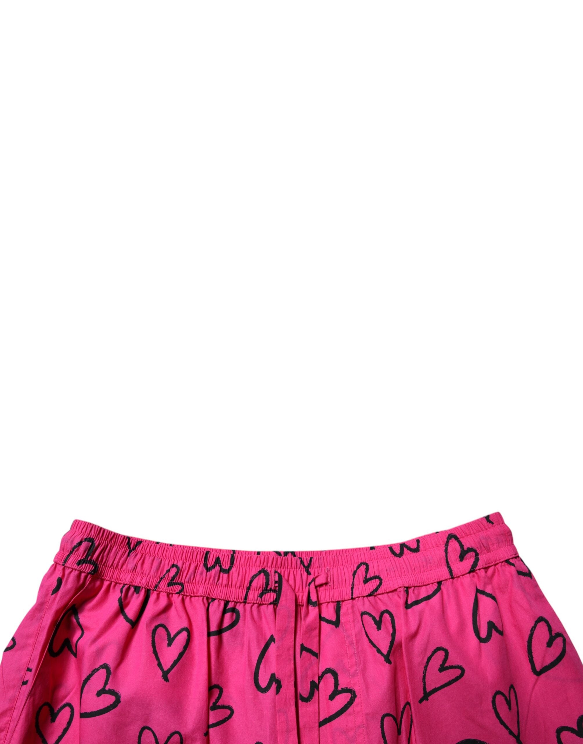 Dolce & Gabbana Rosa Bermuda-Shorts aus Baumwolle mit Herzmuster
