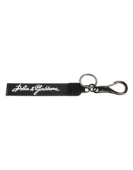 Dolce & Gabbana Zwart Wit DG Logo Zilveren Heren Sleutelhanger Polyester Sleutelhanger