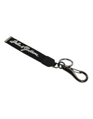 Dolce & Gabbana Zwart Wit DG Logo Zilveren Heren Sleutelhanger Polyester Sleutelhanger