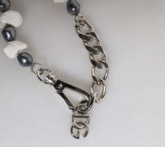 Dolce & Gabbana Zilverkleurige Messing Kralen Schelp DG Logo Hanger Armband