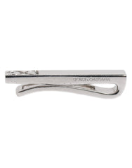 Dolce & Gabbana Zilverkleurige Messing Logo Merk Stropdasclip