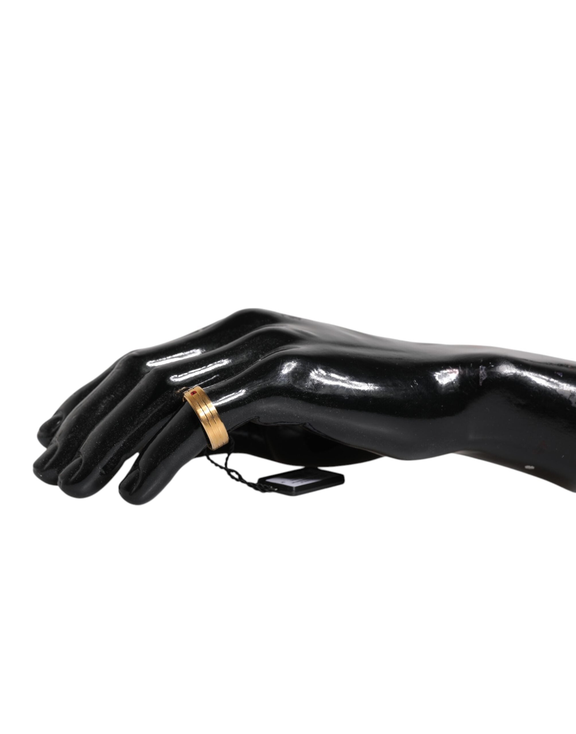 Dolce & Gabbana Vergulde Messing Ring met Rode Kristallen en DG Logo