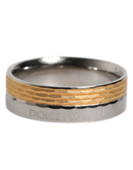 Dolce & Gabbana Gold Silver Tone Real Brass DG Logo Ring