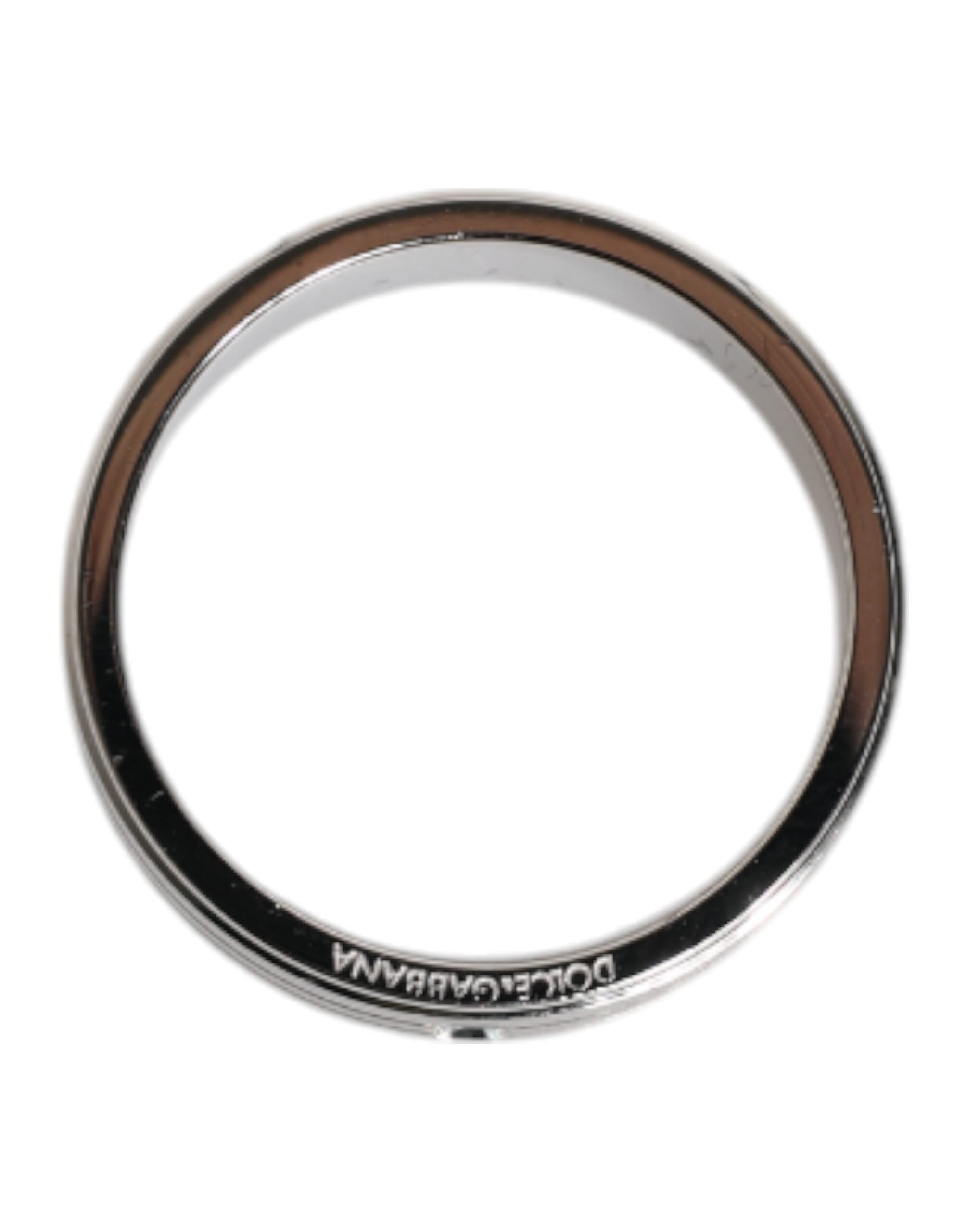 Dolce & Gabbana Zilverkleurige Messing Ring met Heldere Kristallen en DG-logo