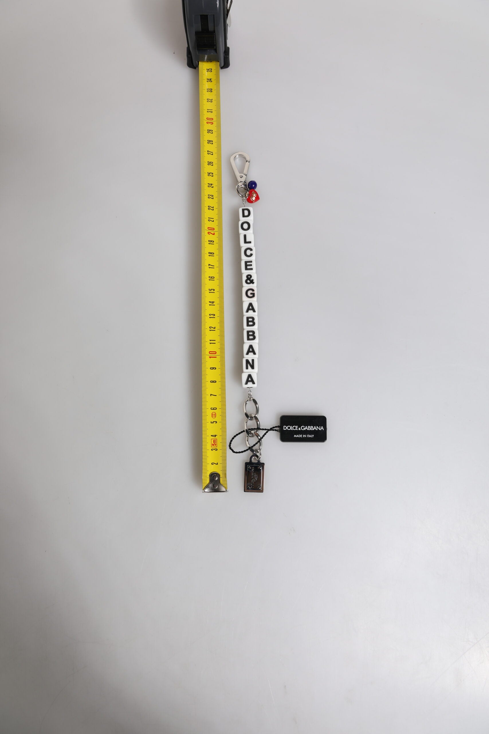 Dolce & Gabbana Zilver Messing Ketting Dobbelsteen Logo Versierde Bedelarmband