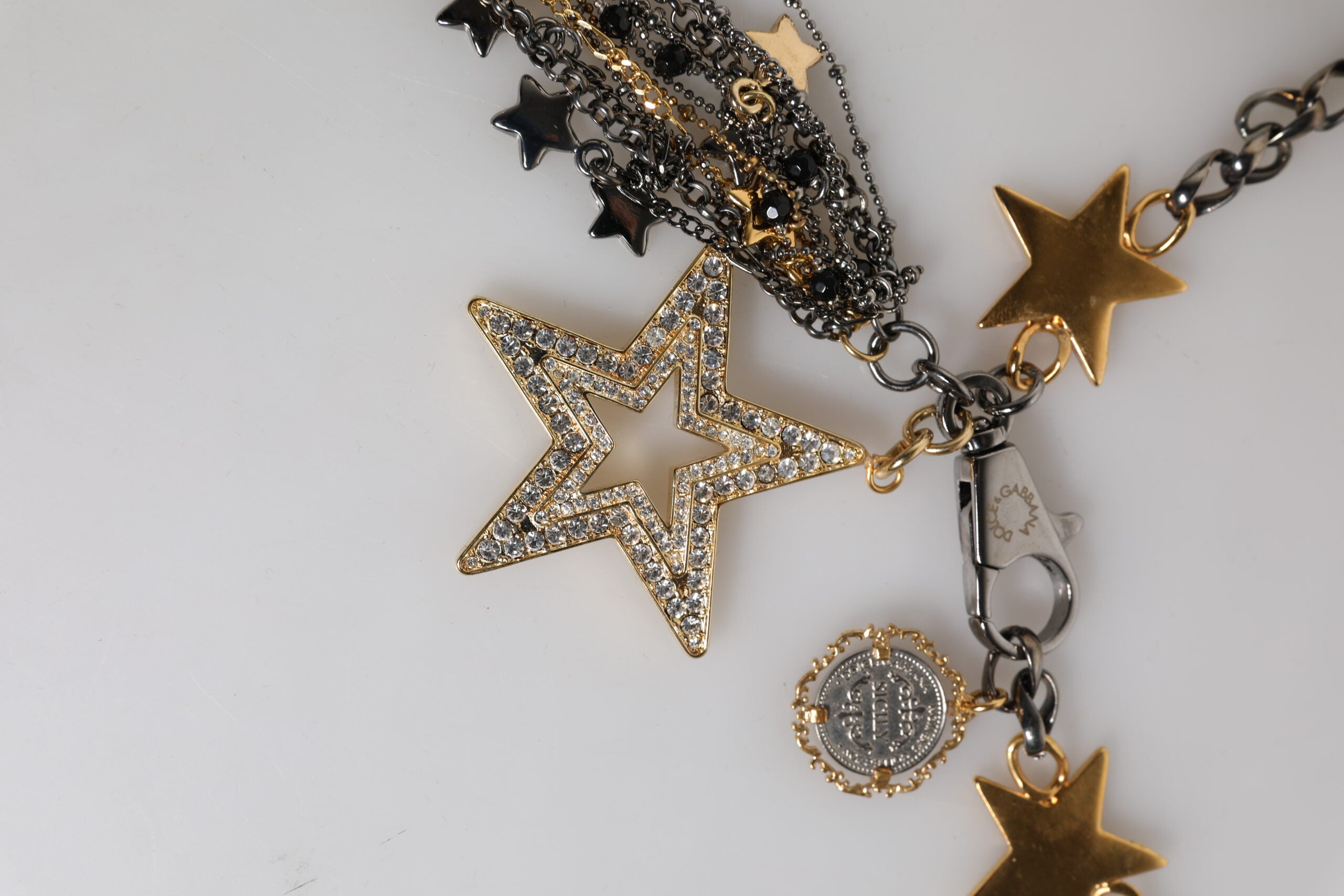 Dolce & Gabbana Silber Gold Messing Verzierte Taillenkette Gürtel