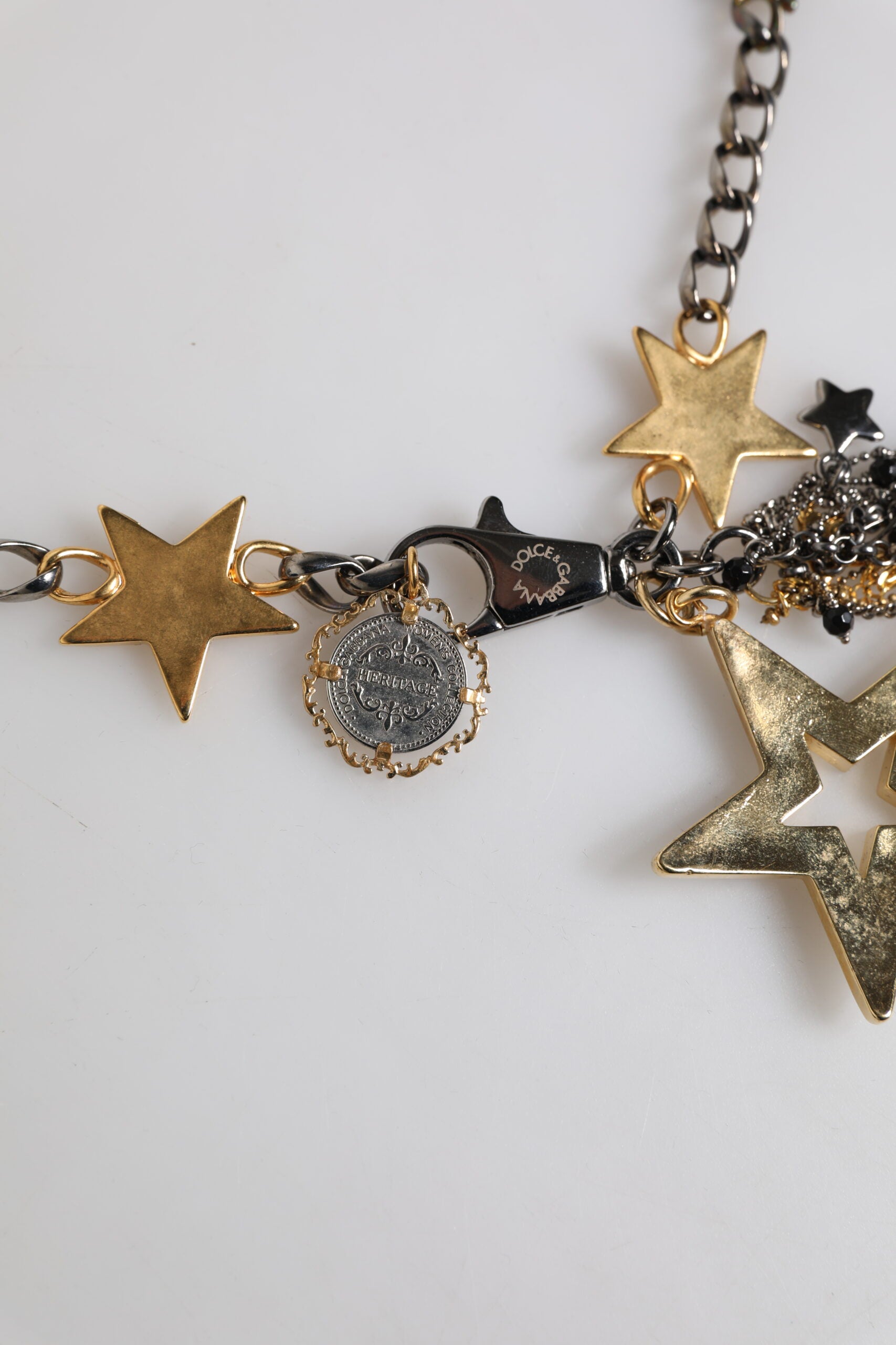 Dolce & Gabbana Silber Gold Messing Verzierte Taillenkette Gürtel