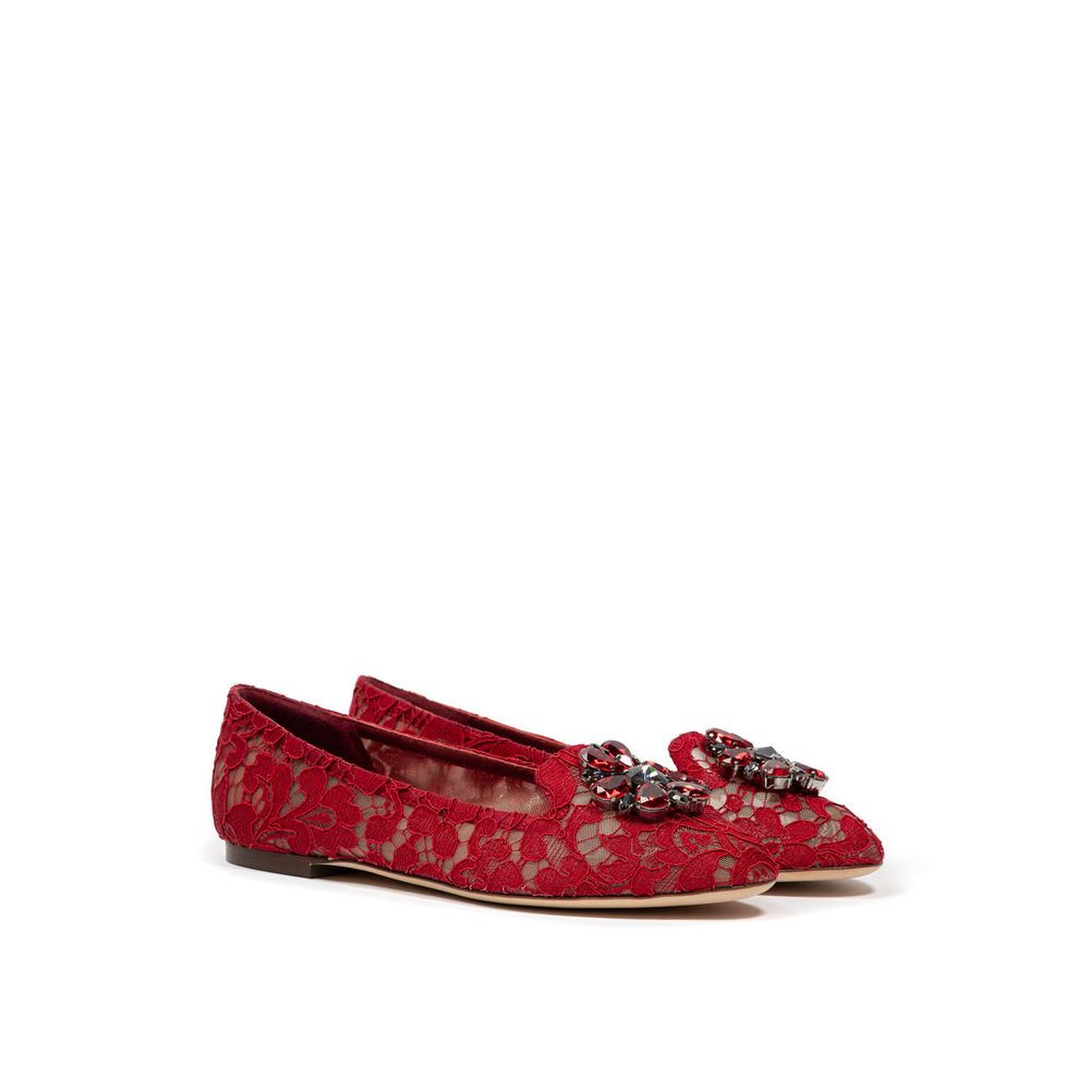 Dolce & Gabbana Rote Viskose-Ballerinas