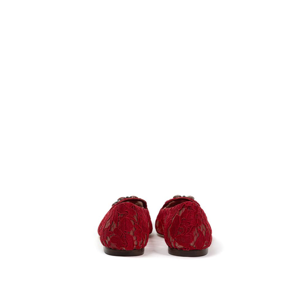 Dolce & Gabbana Rote Viskose-Ballerinas