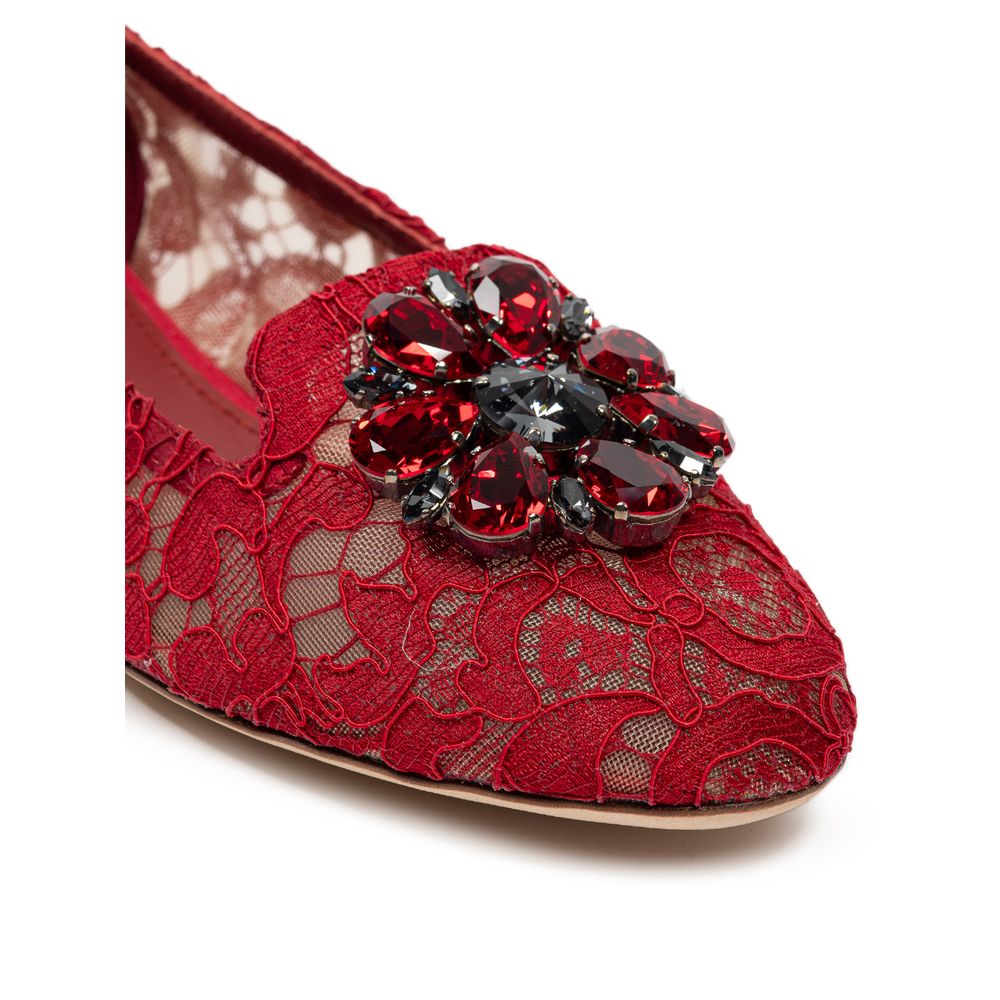 Dolce & Gabbana Rote Viskose-Ballerinas