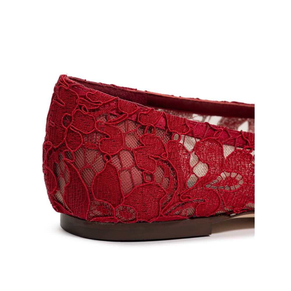 Dolce & Gabbana Rote Viskose-Ballerinas