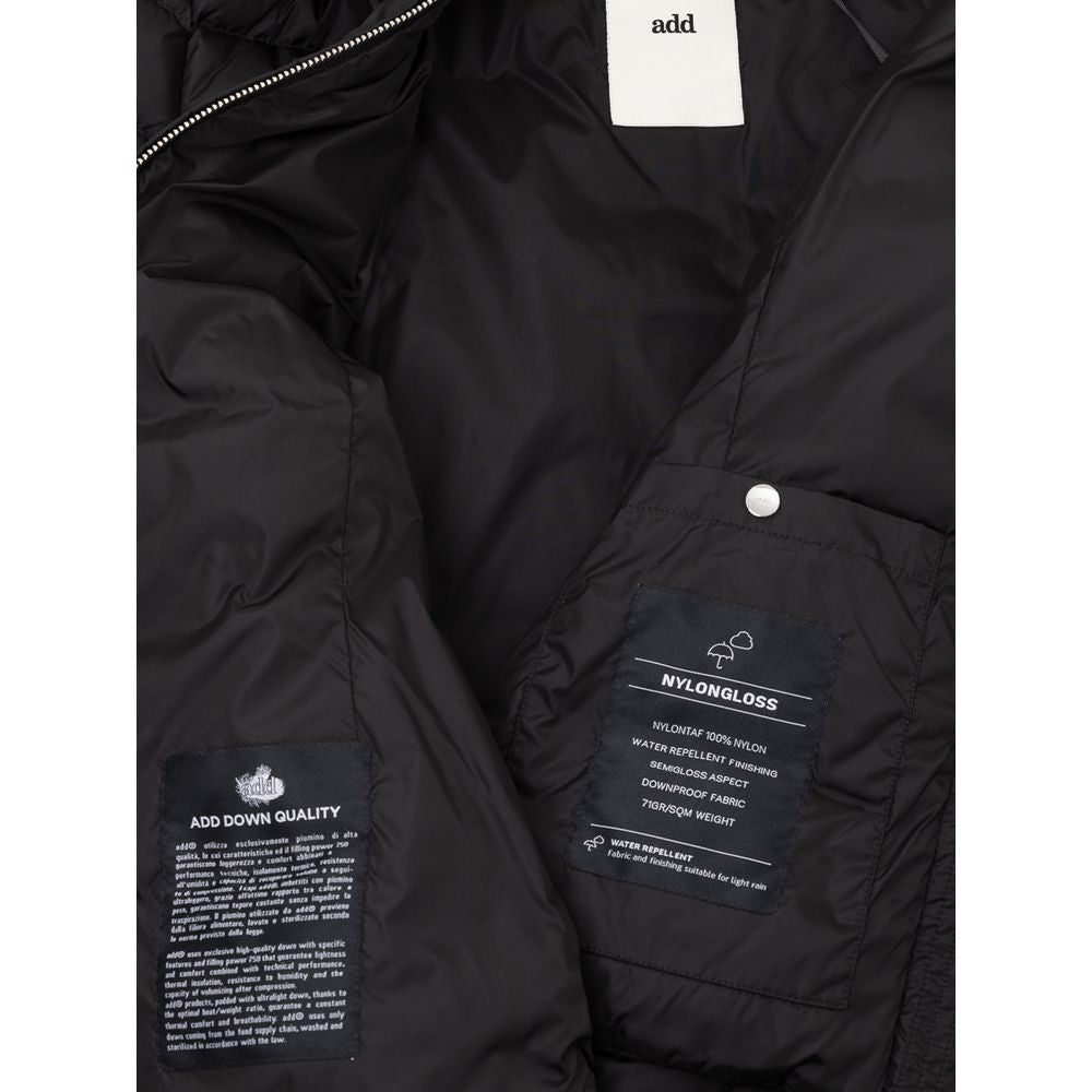 Schwarze Polyamid-Shell-Jacke hinzufügen