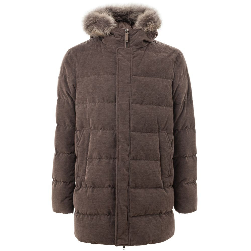 Herno Braune Bomberjacke aus Baumwolle