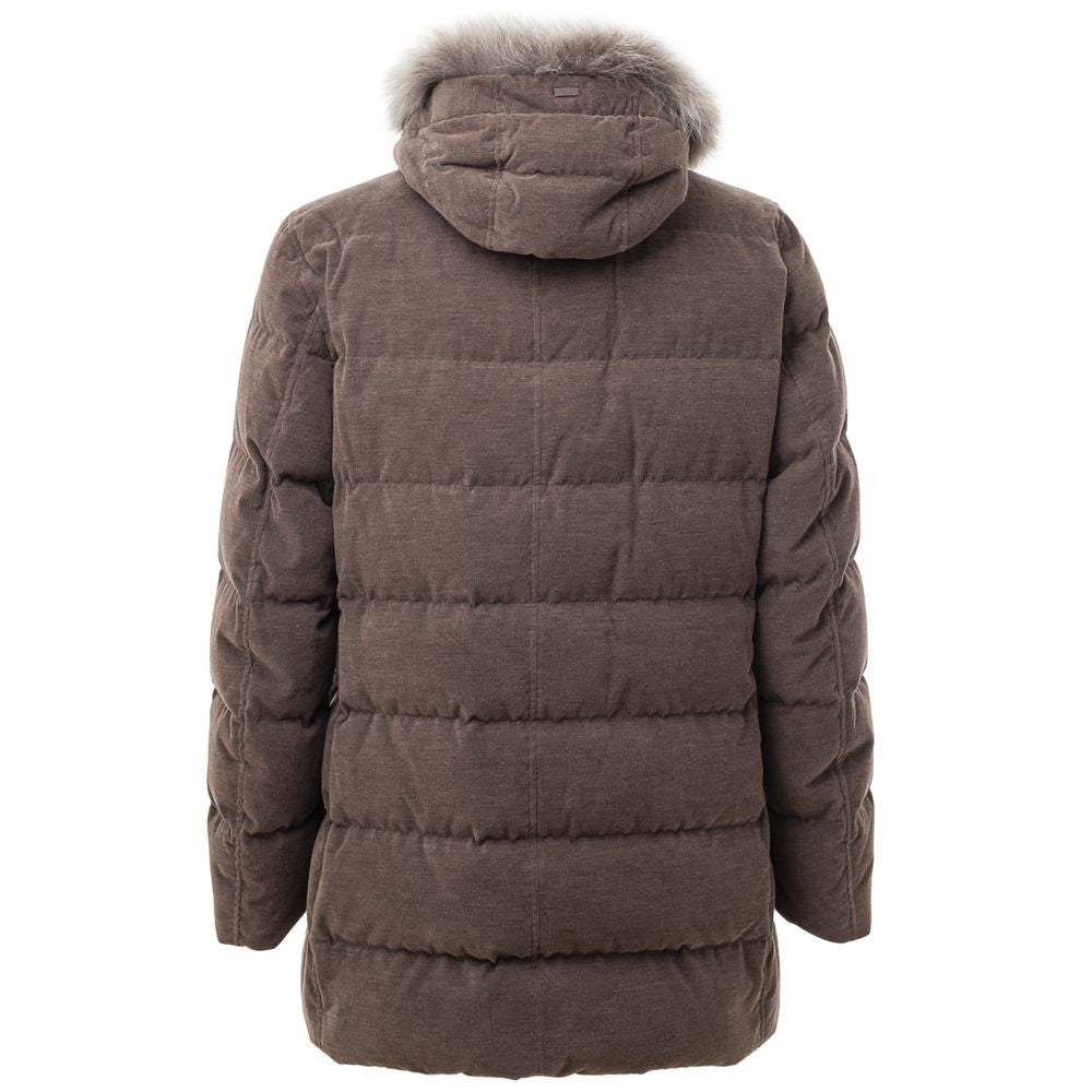 Herno Braune Bomberjacke aus Baumwolle