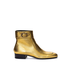 Saint Laurent Gouden Leren Enkellaarzen