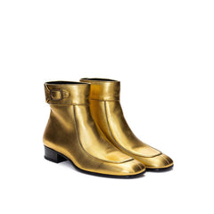 Saint Laurent Gouden Leren Enkellaarzen