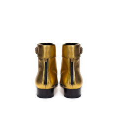 Saint Laurent Gouden Leren Enkellaarzen