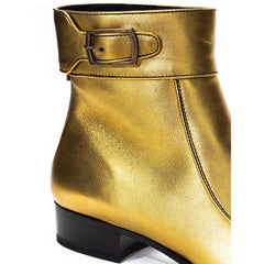 Saint Laurent Gouden Leren Enkellaarzen