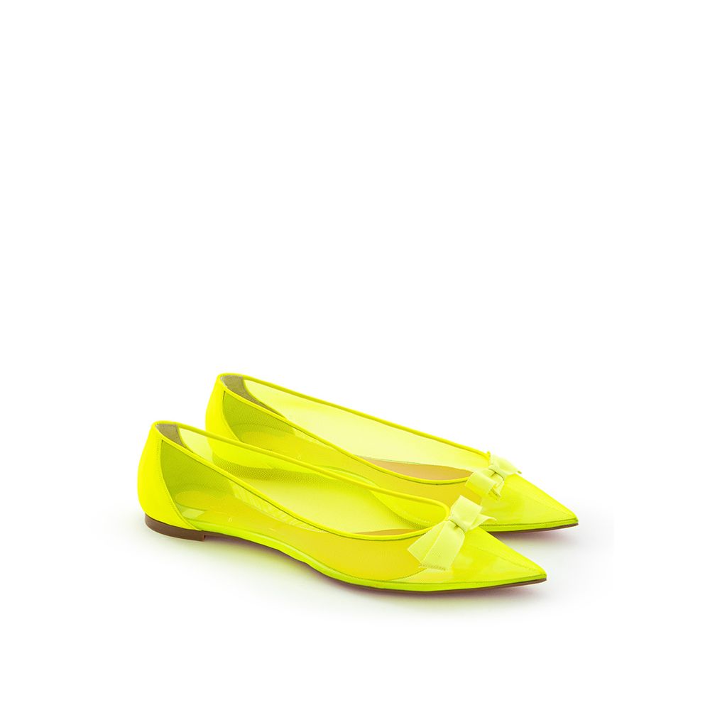 Christian Louboutin Gelbe Mesh Ballet Flats