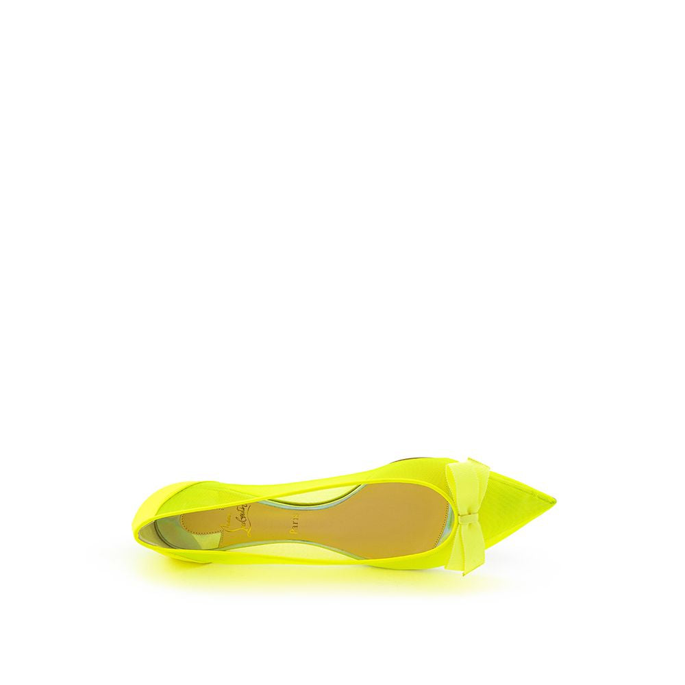 Christian Louboutin Gelbe Mesh Ballet Flats