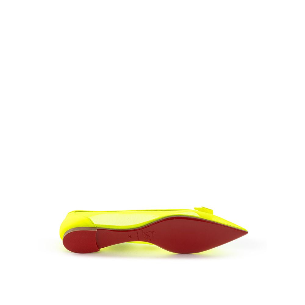 Christian Louboutin Gelbe Mesh Ballet Flats