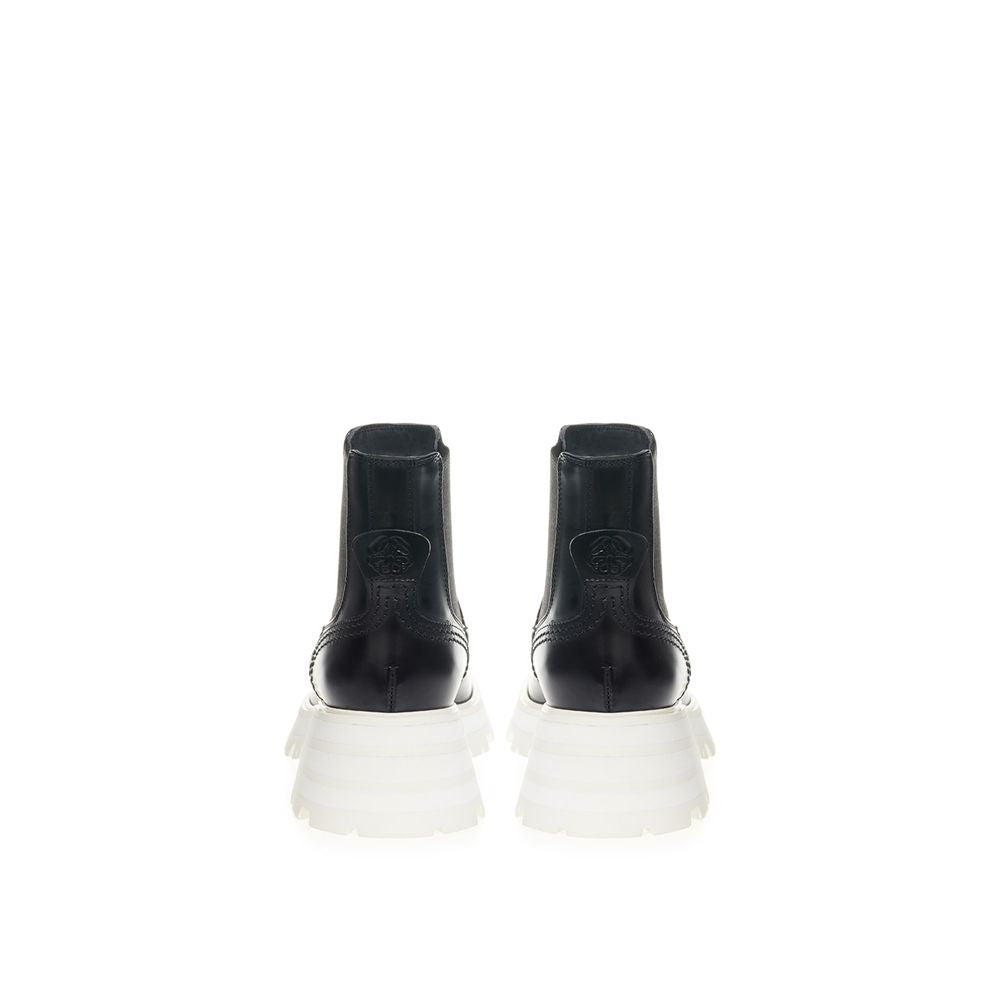 Alexander McQueen Schwarze Leder Chelsea Boots