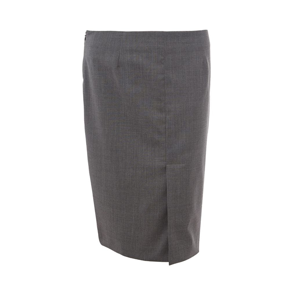 Lardini Midirock aus grauer Wolle