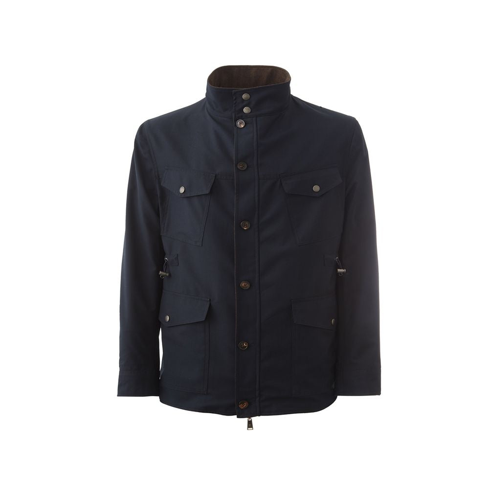 Lardini blauer Wollmantel