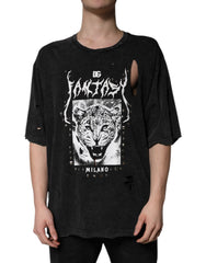 Dolce & Gabbana Zwart T-shirt van Katoen met Grafische Print en Ronde Hals