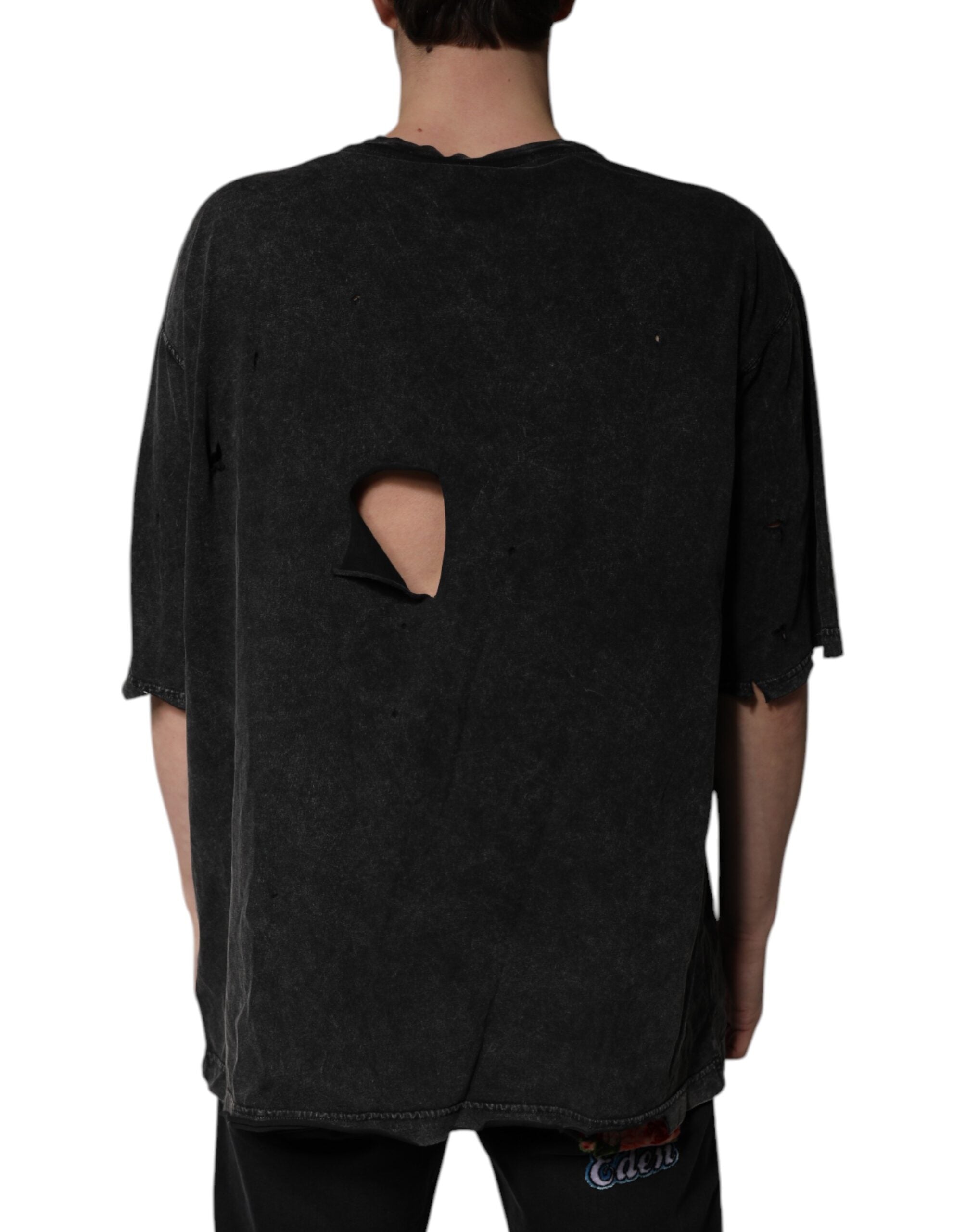 Dolce & Gabbana Zwart T-shirt van Katoen met Grafische Print en Ronde Hals