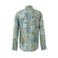 Tom Ford blaues Lyocell-Hemd mit Muster