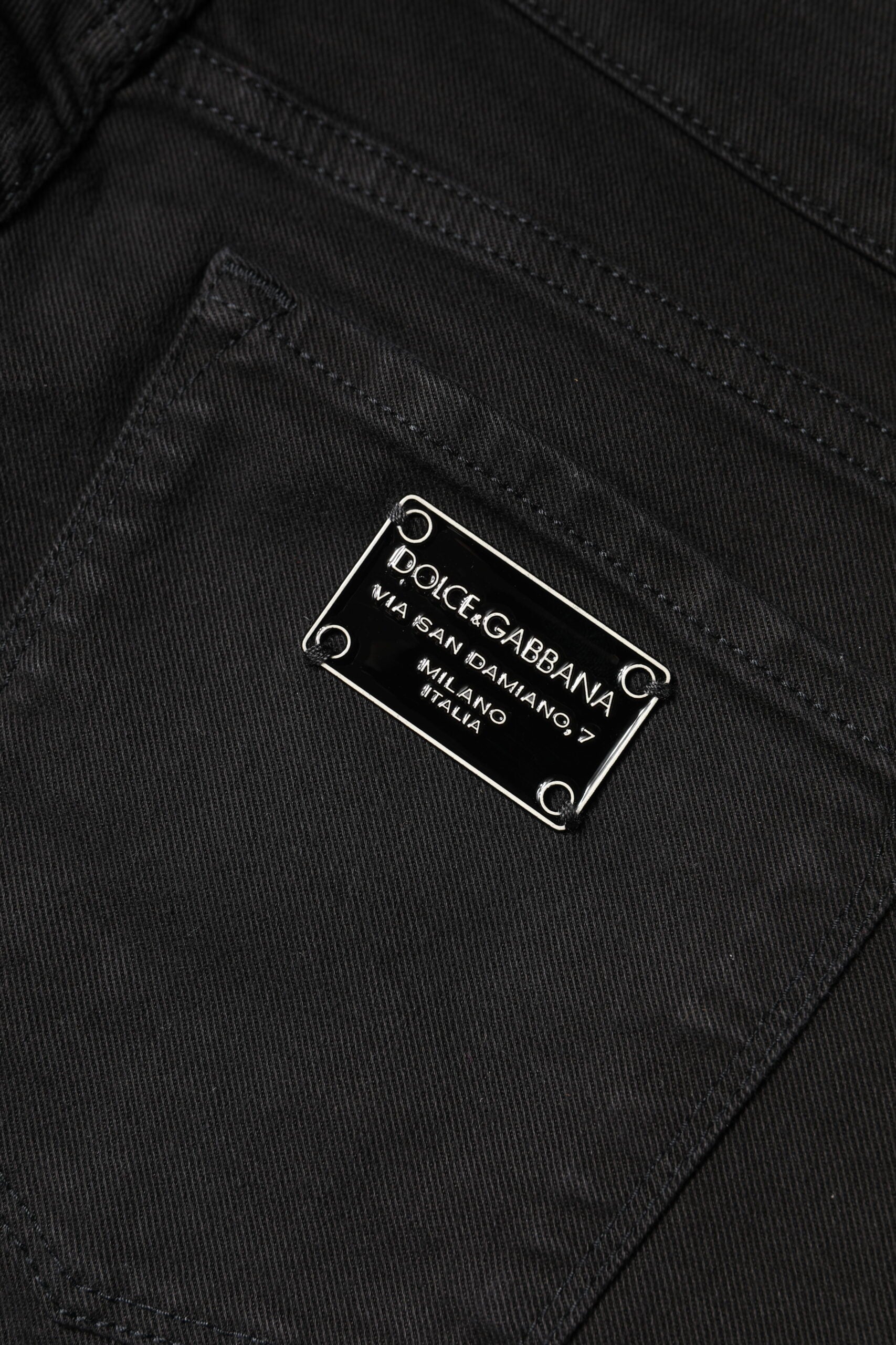 Dolce & Gabbana Schwarze Skinny Jeans aus Baumwolle mit mittlerer Bundhöhe