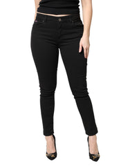 Dolce & Gabbana Schwarze Skinny Jeans aus Baumwolle mit mittlerer Bundhöhe