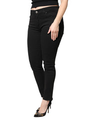 Dolce & Gabbana Schwarze Skinny Jeans aus Baumwolle mit mittlerer Bundhöhe