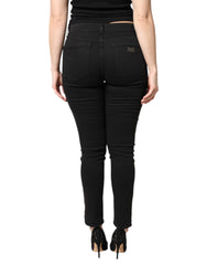 Dolce & Gabbana Schwarze Skinny Jeans aus Baumwolle mit mittlerer Bundhöhe