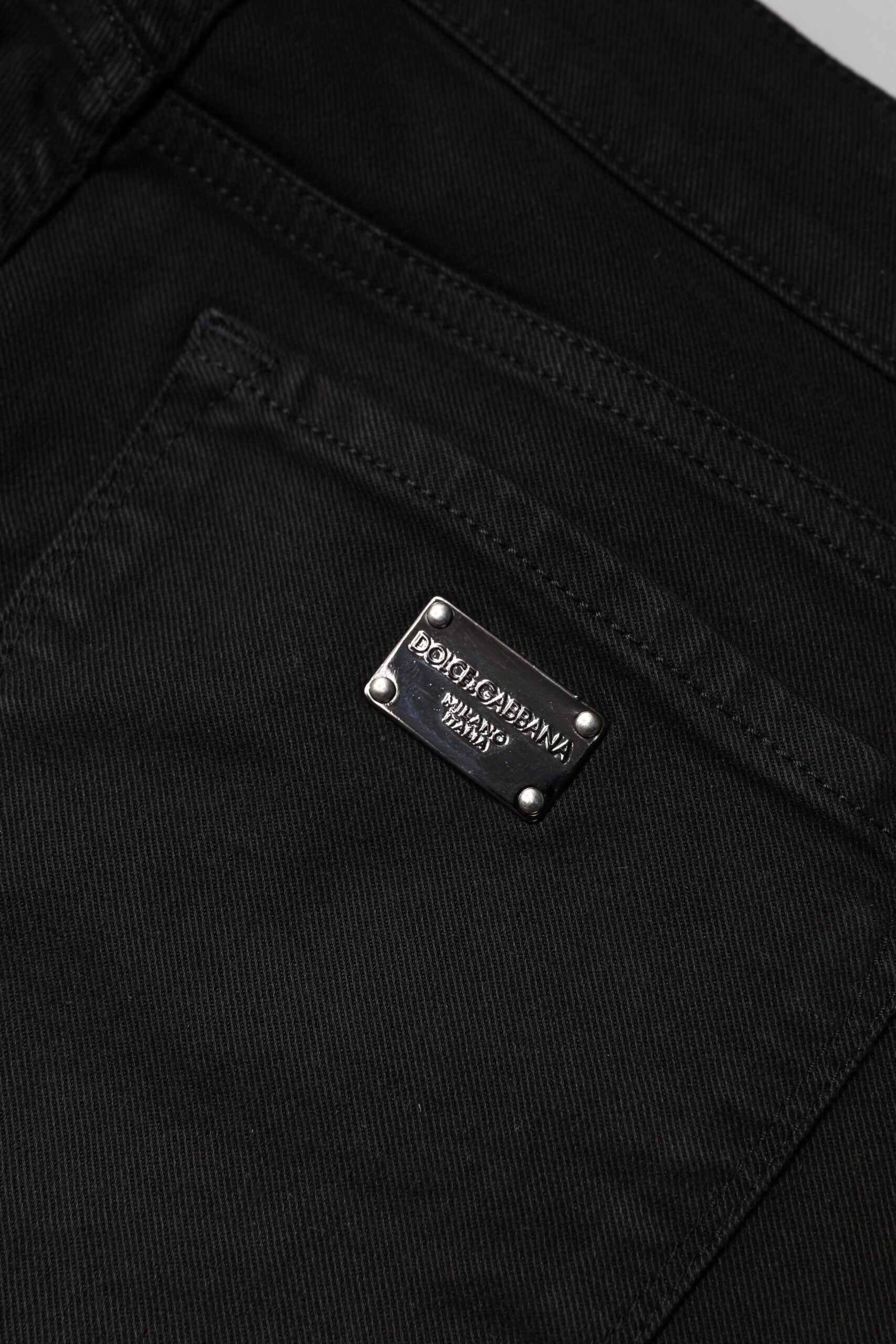 Dolce & Gabbana Schwarze Skinny Jeans aus Baumwolle mit mittlerer Bundhöhe
