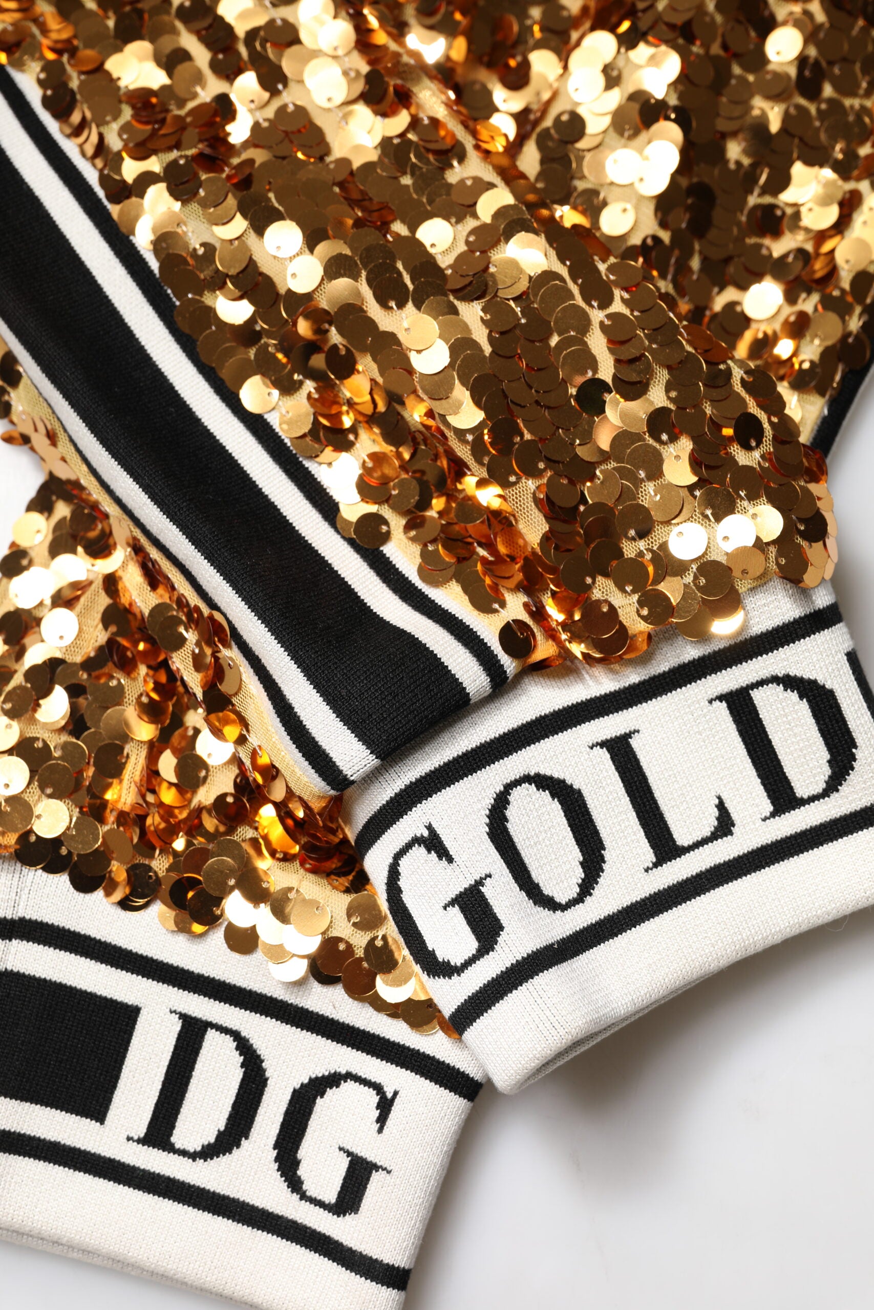 Dolce & Gabbana Metallic Gold DG Logo Pailletten-Jogginghose