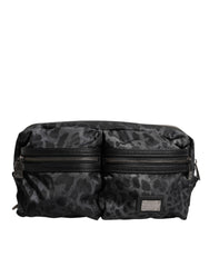Dolce & Gabbana Schwarz Grau Leopard DG Logo Gürtel Bauchtasche