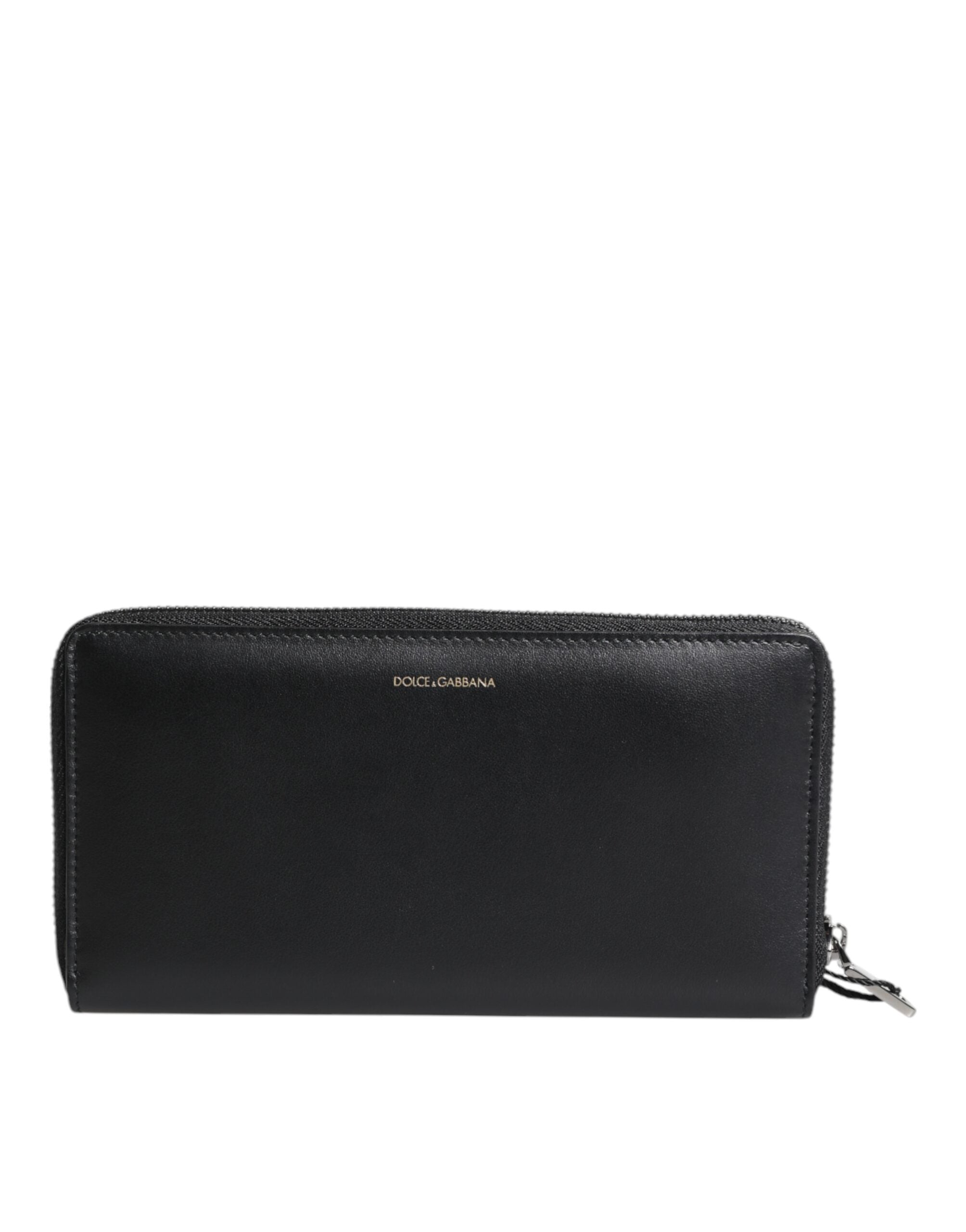 Dolce & Gabbana Zwart Blauw Exotic Leather Portemonnee met reliëf