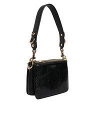Dolce & Gabbana Zwarte Schoudertas/Clutch van Exotisch Leer