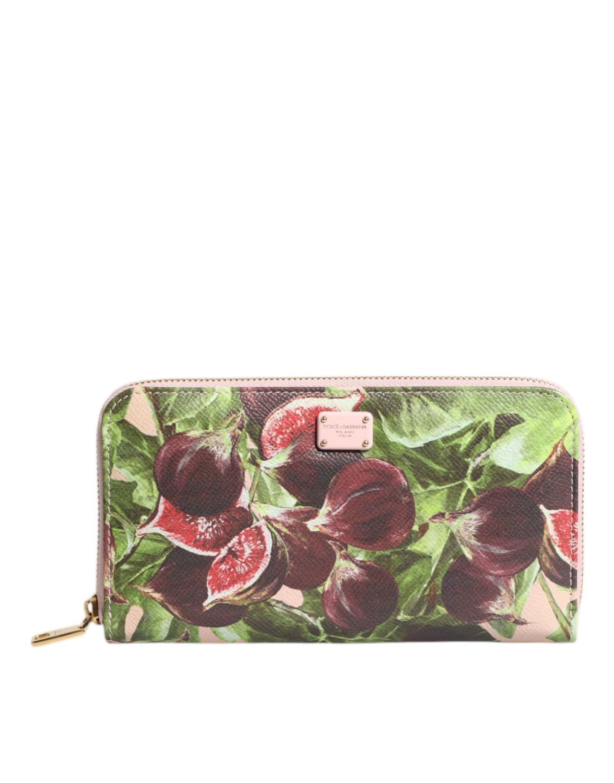 Dolce & Gabbana Multicolor Vijgenfruit Dauphine Leren Zip Around Continentale Portemonnee