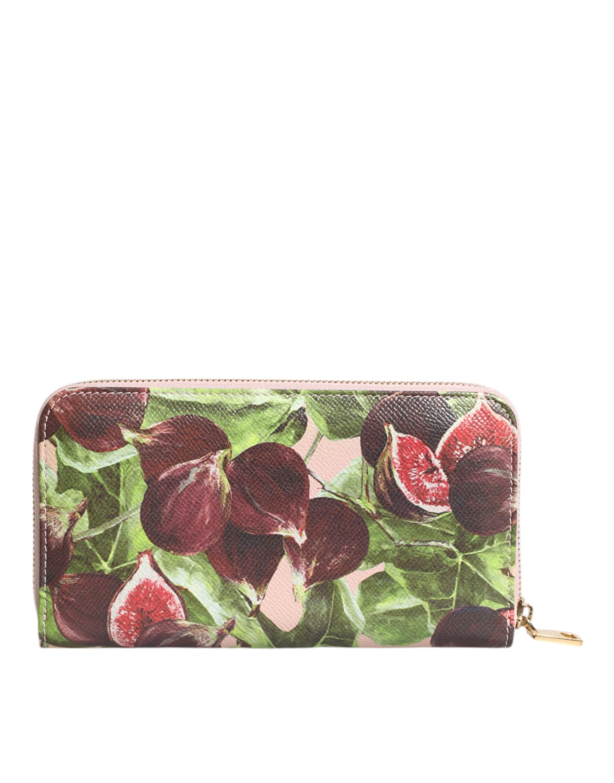 Dolce & Gabbana Multicolor Vijgenfruit Dauphine Leren Zip Around Continentale Portemonnee
