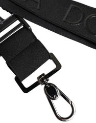 Dolce & Gabbana Black Stretch Polyester Rubberised DG Logo Keychain